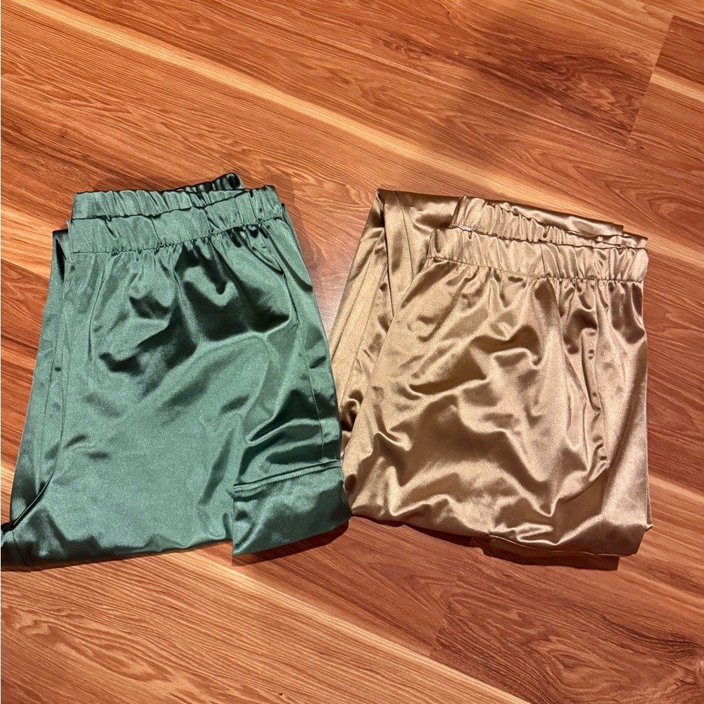 GeeGee satin cargo joggers-2 pair